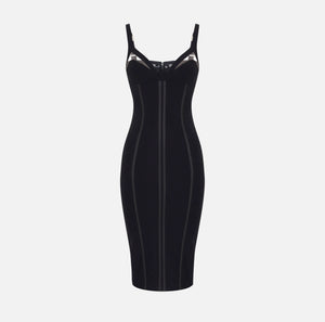 DRESS IN LIGHTWEIGHT CREPE FABRIC WITH TULLE FALL 25