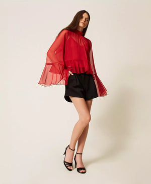VOILE BLOUSE WITH RUFFLES BY TWIN SET FALL 25