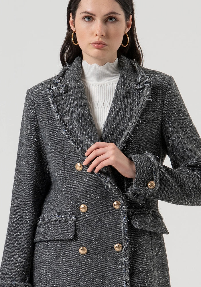 LONG COAT SLIM FIT MADE IN TWEED BY FRACOMINA FALL 25