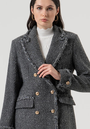 LONG COAT SLIM FIT MADE IN TWEED BY FRACOMINA FALL 25