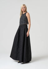 FRACOMINA LONG BROCADE SKIRT WITH EMBELLISHED CRYSTAL BEADING