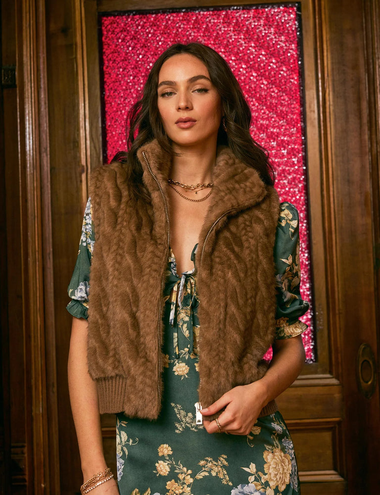 LIANA FAKE FUR VEST BY HEARTLOOM FALL 25