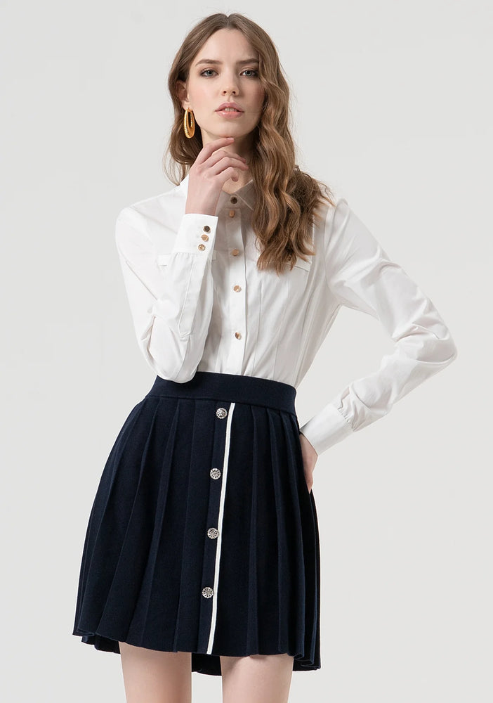 MINI KNITTED SKIRT FLARED WITH PLISSÈ EFFECT BY FRACOMINA FALL 25