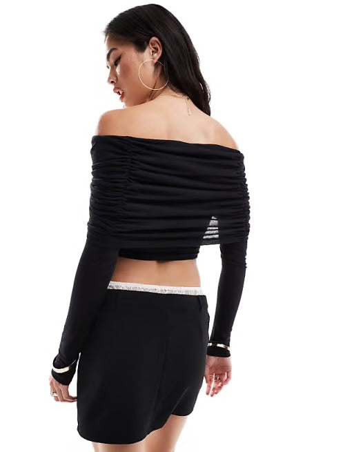 SNDYS MADRID TWIST OFF SHOULDER TOP