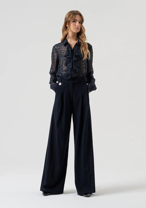 SHIRT REGULAR FIT MADE IN ANIMALIER FABRIC WITH DEVORÈ EFFECT BY FRACOMINA FALL 25