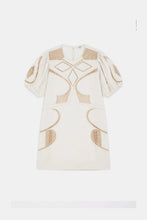 SUNCOO CLEA SHORT DRESS WITH GEOMETRIC EMBROIDERY