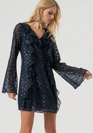 MINI DRESS A-SHAPE MADE IN FIL COUPÈ FABRIC WITH LUREX BY FRACOMINA FALL 25
