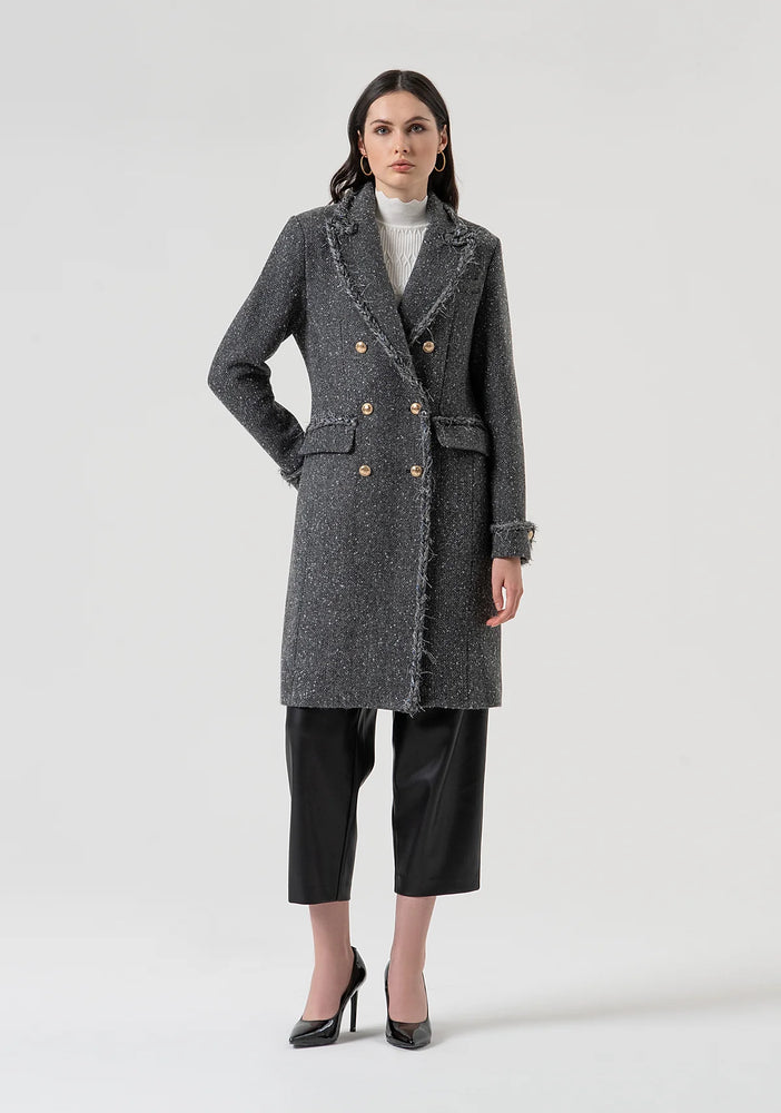 LONG COAT SLIM FIT MADE IN TWEED BY FRACOMINA FALL 25
