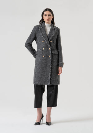 LONG COAT SLIM FIT MADE IN TWEED BY FRACOMINA FALL 25