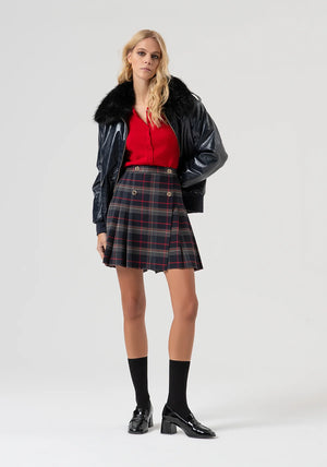 MINI SKIRT FLARED WITH TARTAN PATTERN BY FRACOMINA FALL 25