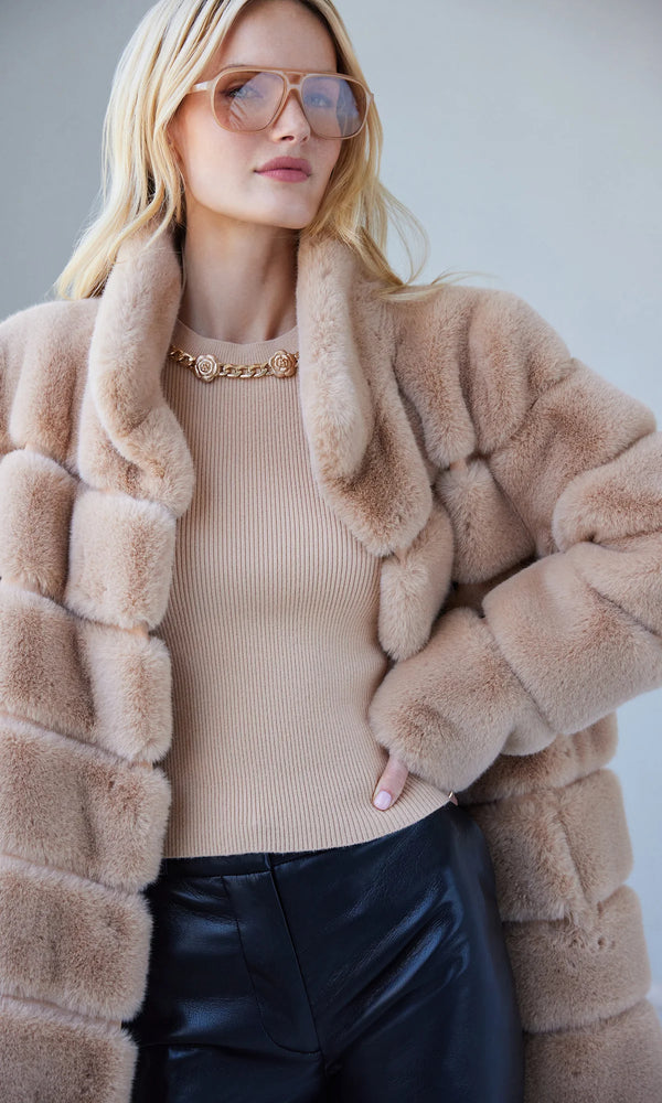CHRISTIE FAUX FUR COAT BY GENERATION LOVE FALL 25
