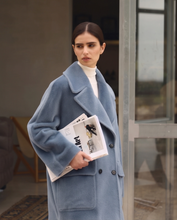 NORMEET ALPACA BLUE MIDI COAT