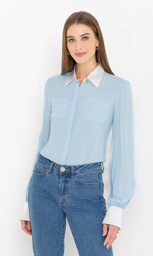 DENISE GEORGETTE COMBO BLOUSE BY GENERATION LOVE FALL 25