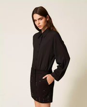 TWIN SET MINI DRESS WITH HAND EMBROIDERY