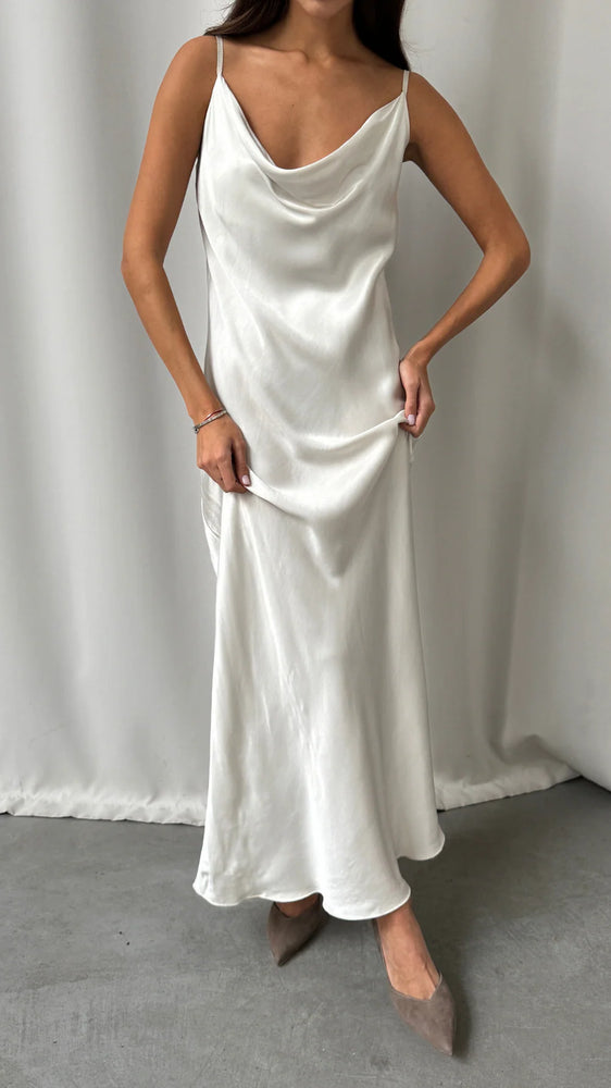 ALEMA SATIN DRESS BY CHARLI FALL 25