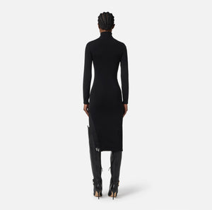 VISCOSE DRESS WITH BRANDED BANDS BY ELISABETTA FRANCHI FALL 25