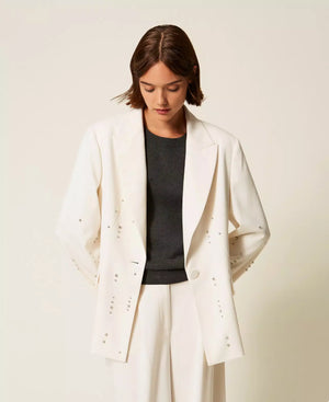SUIT WITH HAND EMBROIDERED BLAZER BY TWIN SET FALL 25