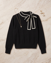 VILAGALLO BLACK AND CREAM BOW JERSEY