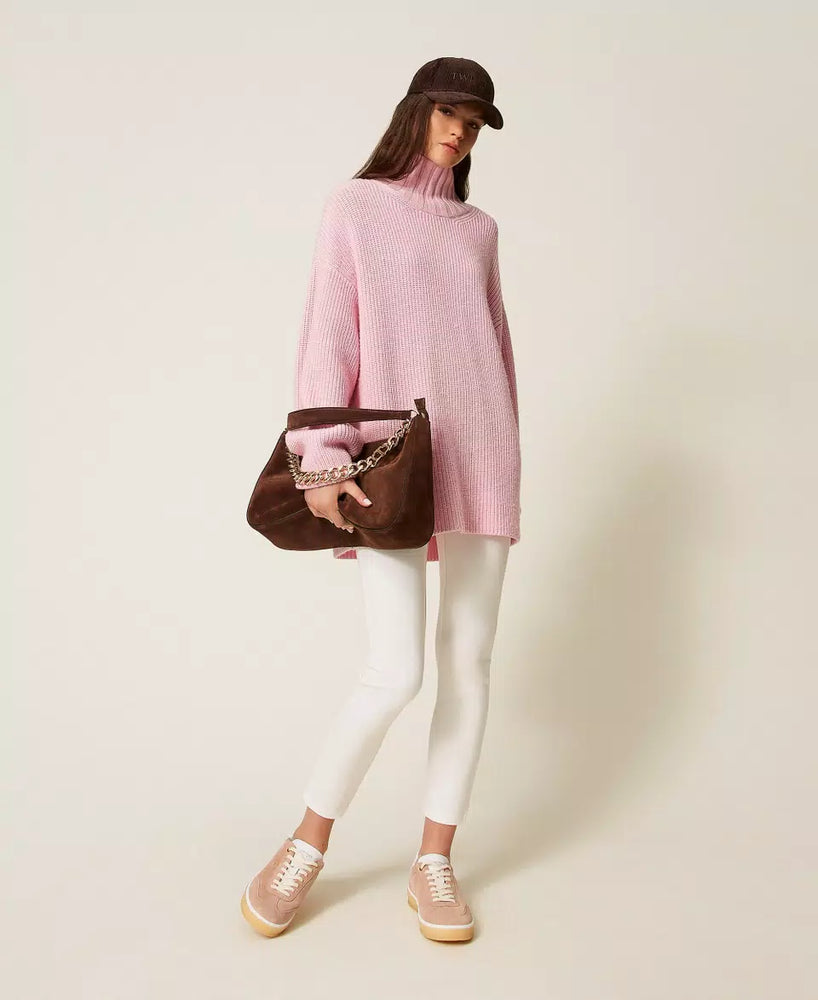 WOOL BLEND IVORY TURTLENECK SWEATER BY TWIN SET FALL 25