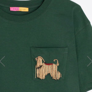 GREEN T-SHIRT WITH DOG BY VILAGALLO FALL 25