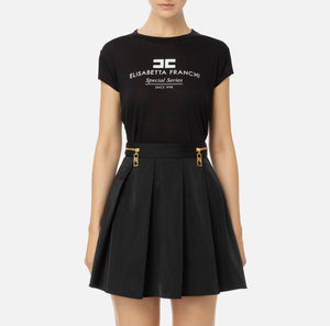 MODAL JERSEY T-SHIRT WITH LOGO PRINT BY ELISABETTA FRANCHI FALL 24