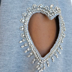 GREY SWEATSHIRT WITH OPEN HEART BY VILAGALLO FALL 25