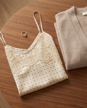 FRACOMINA TANK TOP CAMISOLE WITH POLKA DOTS PATTERN