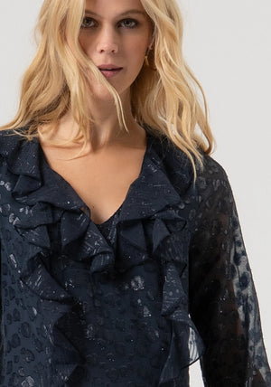 MINI DRESS A-SHAPE MADE IN FIL COUPÈ FABRIC WITH LUREX BY FRACOMINA FALL 25