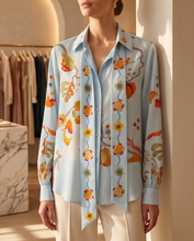 HERZENS TIE FRONT BLOUSE IN BLUE
