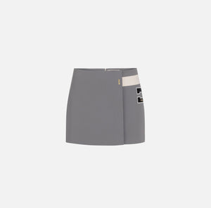 STRETCH CREPE MINI SKIRT WITH EMBROIDERED LOGO BY ELISABETTA FRANCHI FALL 24