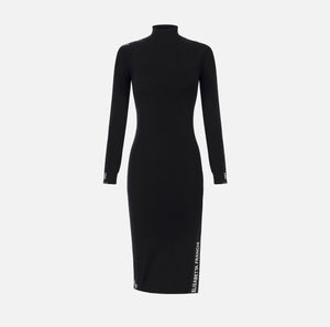 VISCOSE DRESS WITH BRANDED BANDS BY ELISABETTA FRANCHI FALL 25