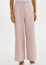 LAMARQUE YAREN WIDE LEG CROP LEATHER ROSE PANT