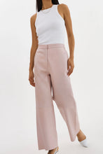 LAMARQUE YAREN WIDE LEG CROP LEATHER ROSE PANT