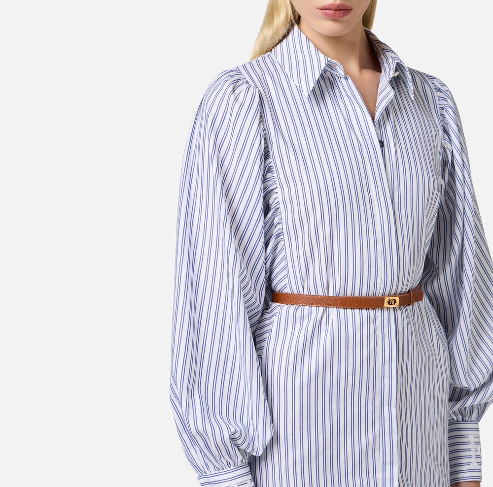 ELISABETTA FRANCHI SPRING25 COTTON POPLIN DRESS WITH BELT