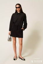 TWIN SET MINI DRESS WITH HAND EMBROIDERY