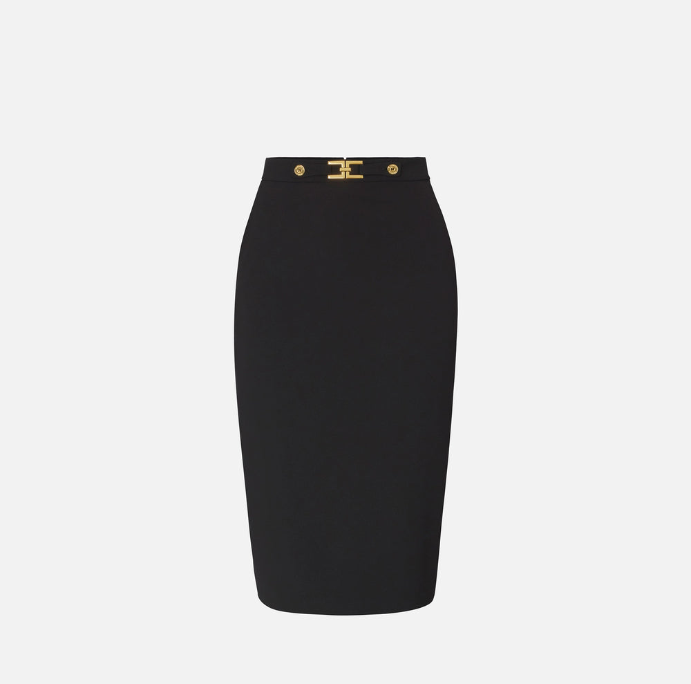 SKIRT WITH CREPE FABRIC WITH JEWEL LOGO BY ELISABETTA FRANCHI FALL 25