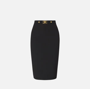 SKIRT WITH CREPE FABRIC WITH JEWEL LOGO BY ELISABETTA FRANCHI FALL 25