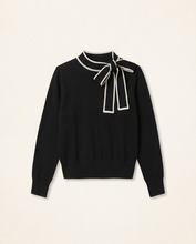 VILAGALLO BLACK AND CREAM BOW JERSEY