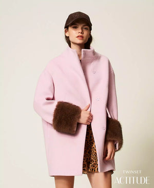 WOOL TWIN SET ACTITUDE COAT WITH FAUX FUR FALL 25