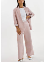 LAMARQUE YAREN WIDE LEG CROP LEATHER ROSE PANT