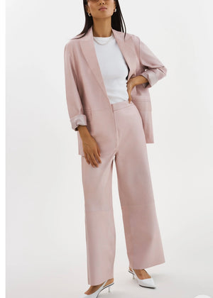 YAREN WIDE LEG CROP LEATHER PANT BY LA MARQUE IN ROSE SPRING 24