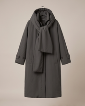 LA MARQUE LONG PUFFER COAT WITH HOOD SCARF ATTACHED