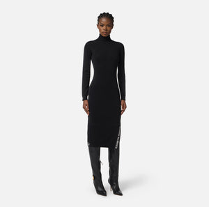VISCOSE DRESS WITH BRANDED BANDS BY ELISABETTA FRANCHI FALL 25