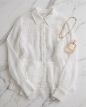 MILVA MI EMBROIDERED ORGANZA BLOUSE