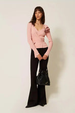 TWIN SET KNIT CARDIGAN AND TOP SET WITH BROOCH