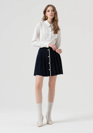 MINI KNITTED SKIRT FLARED WITH PLISSÈ EFFECT BY FRACOMINA FALL 25