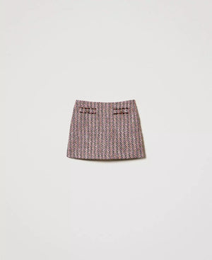 BOUCLE AND LUREX MINI SKIRT BY TWIN SET FALL 24