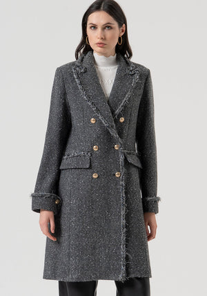 LONG COAT SLIM FIT MADE IN TWEED BY FRACOMINA FALL 25