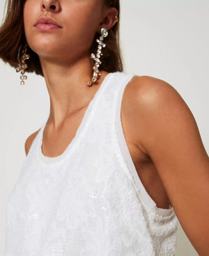 FULL SEQUIN TANK BY TWIN SET FALL 24 HOLIDAY