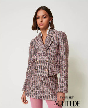 BOUCLE AND LUREX BLAZER BY TWIN SET FALL 24